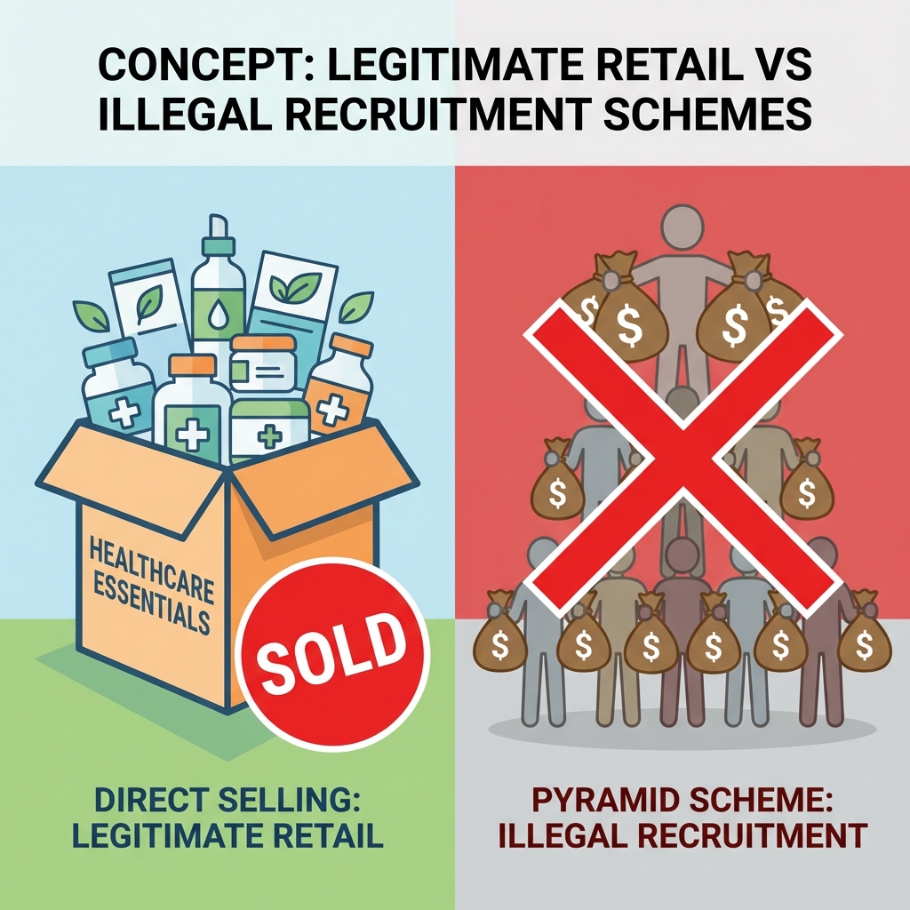 Review Direct Selling vs Pyramid Scheme: Panduan Visual Red Flags - Strategi & Tips Bisnis MLM Terpercaya