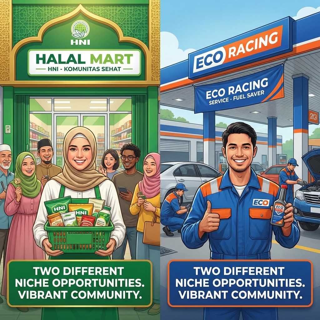 Review HNI vs Eco Racing: Perbandingan Objektif untuk Pemula MLM - Strategi & Tips Bisnis MLM Terpercaya